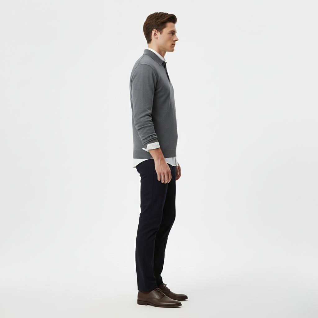 Men's Long-Sleeve Polo Sweater