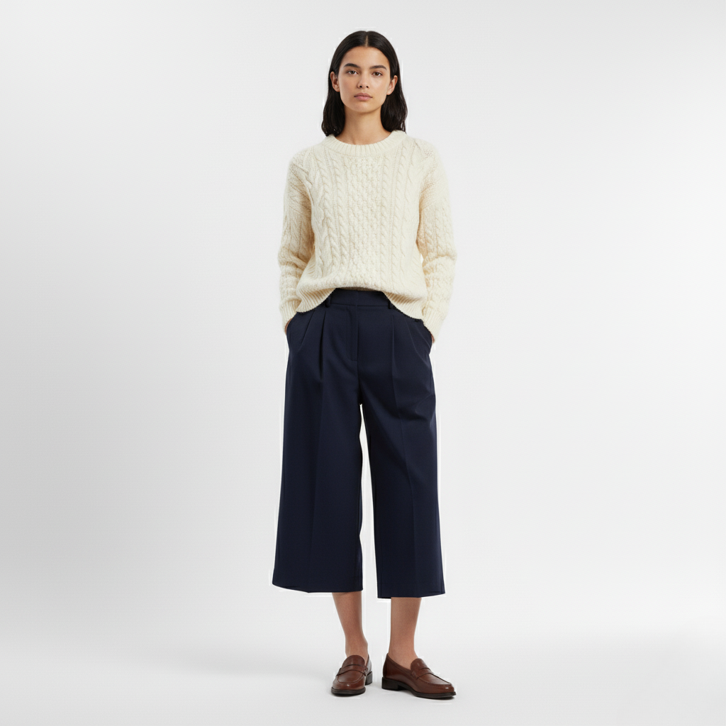 Women's Relaxed Cable-Knit Sweater