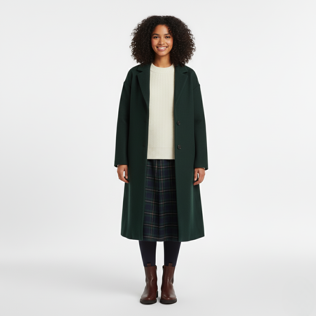 Women's Structured Wool-Blend Coat