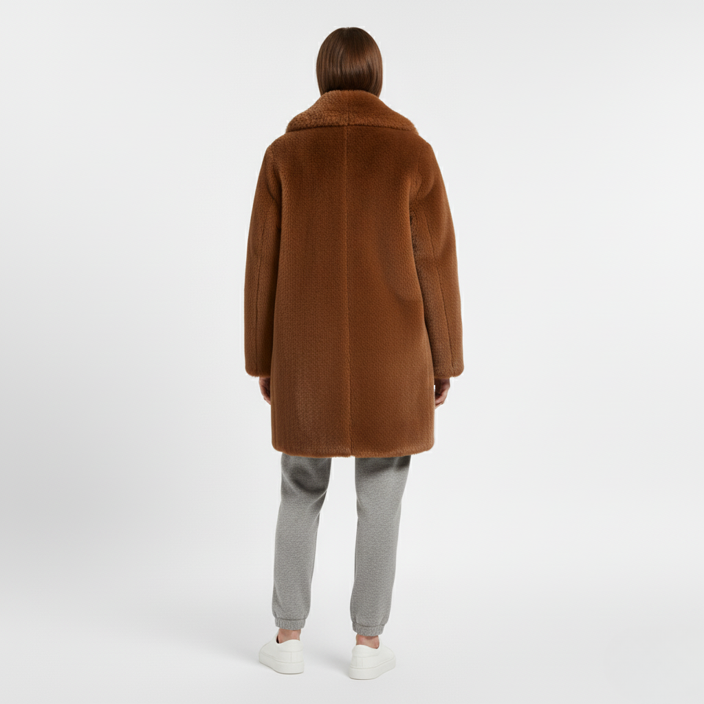 Women's Relaxed Long Faux-Fur Coat