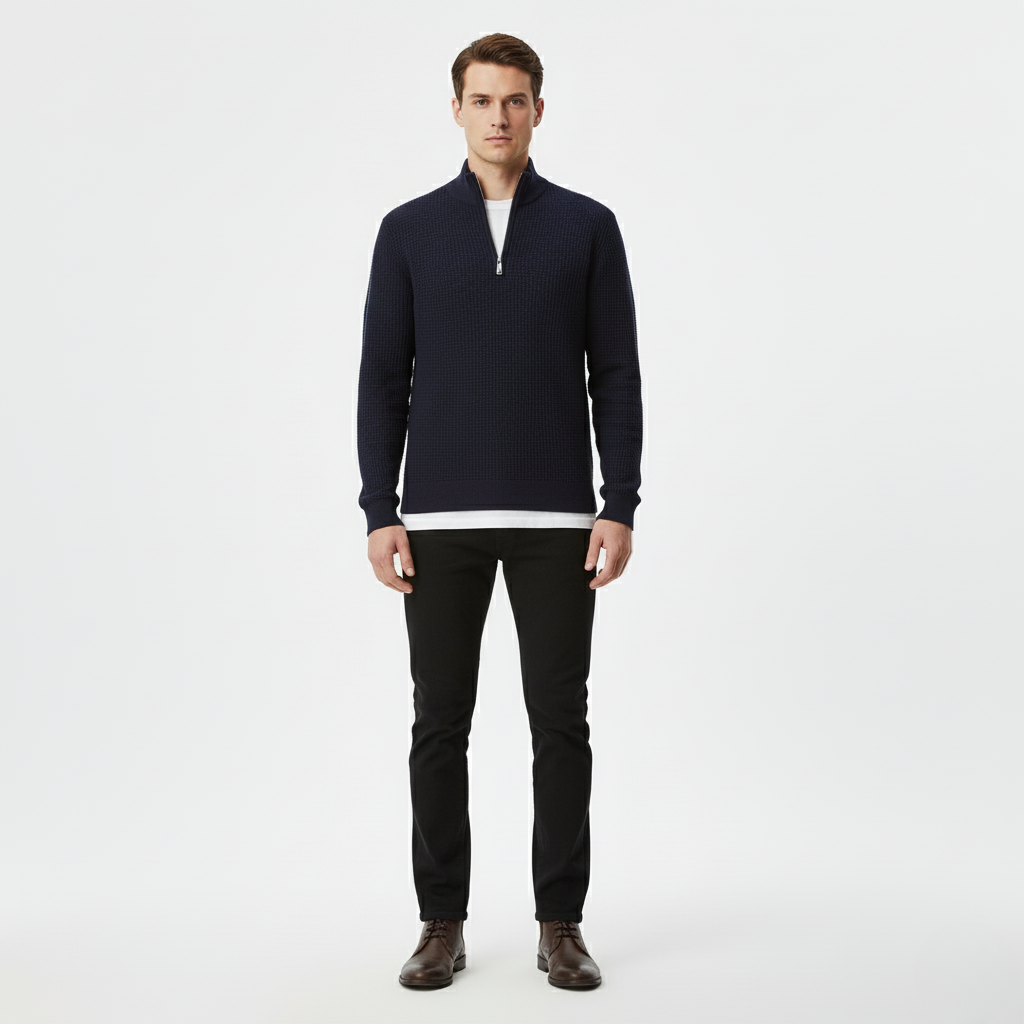 Men's Slim-Fit Half-Zip Knit Sweater
