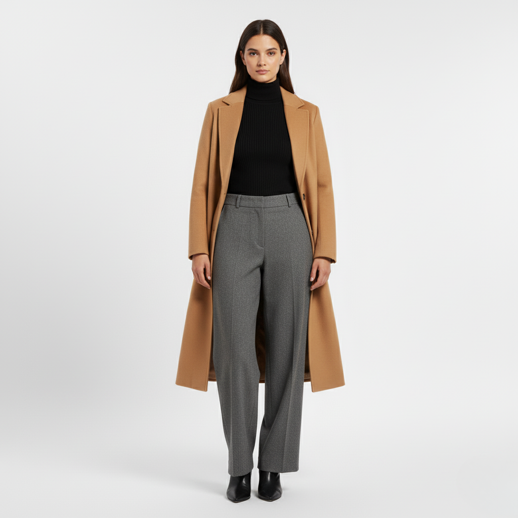 Women's Tailored Wool-Blend Coat
