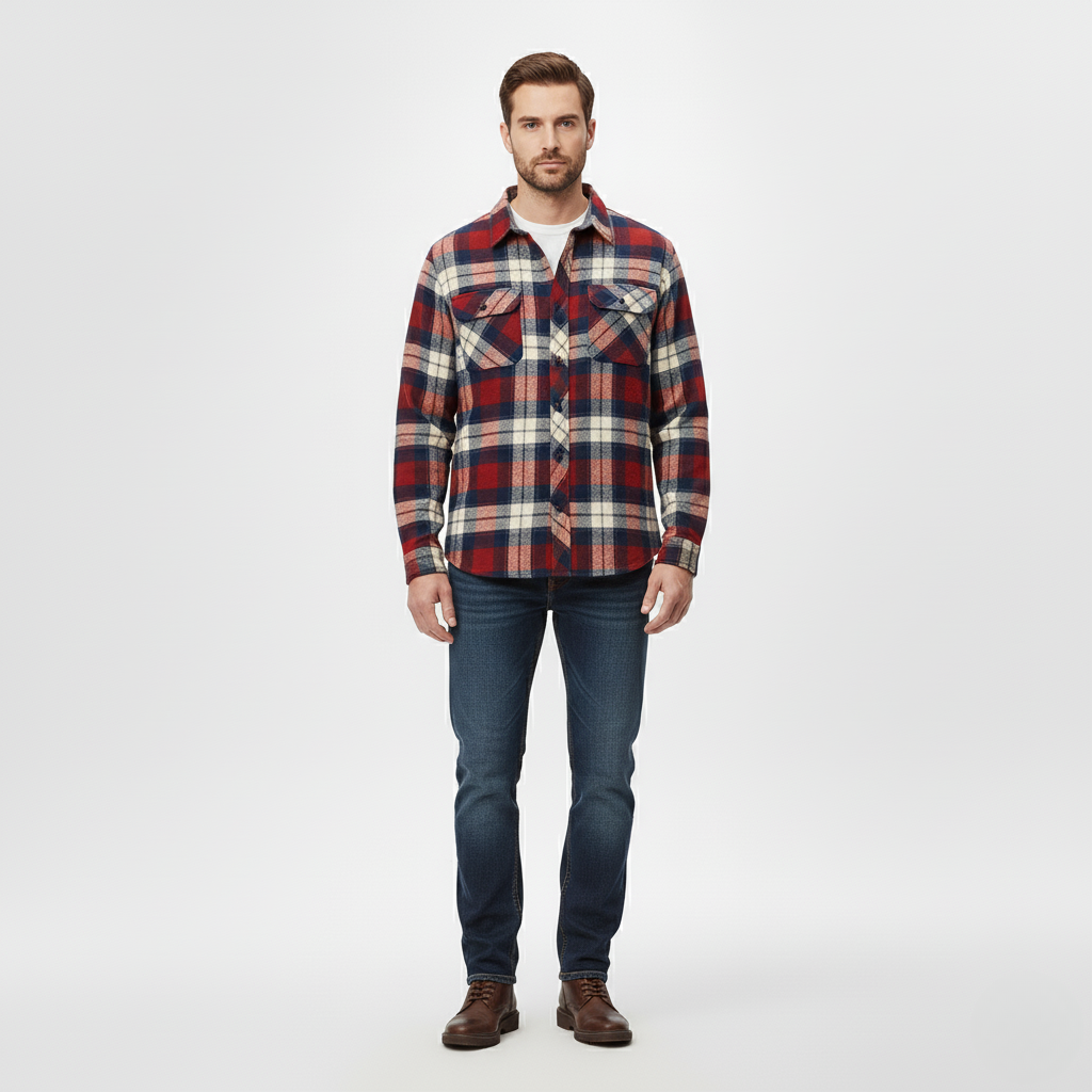 Men's Casual Plaid Shirt