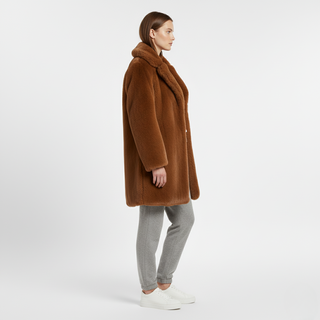 Women's Relaxed Long Faux-Fur Coat