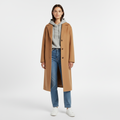 Women's Long Wool-Blend Lapel Coat