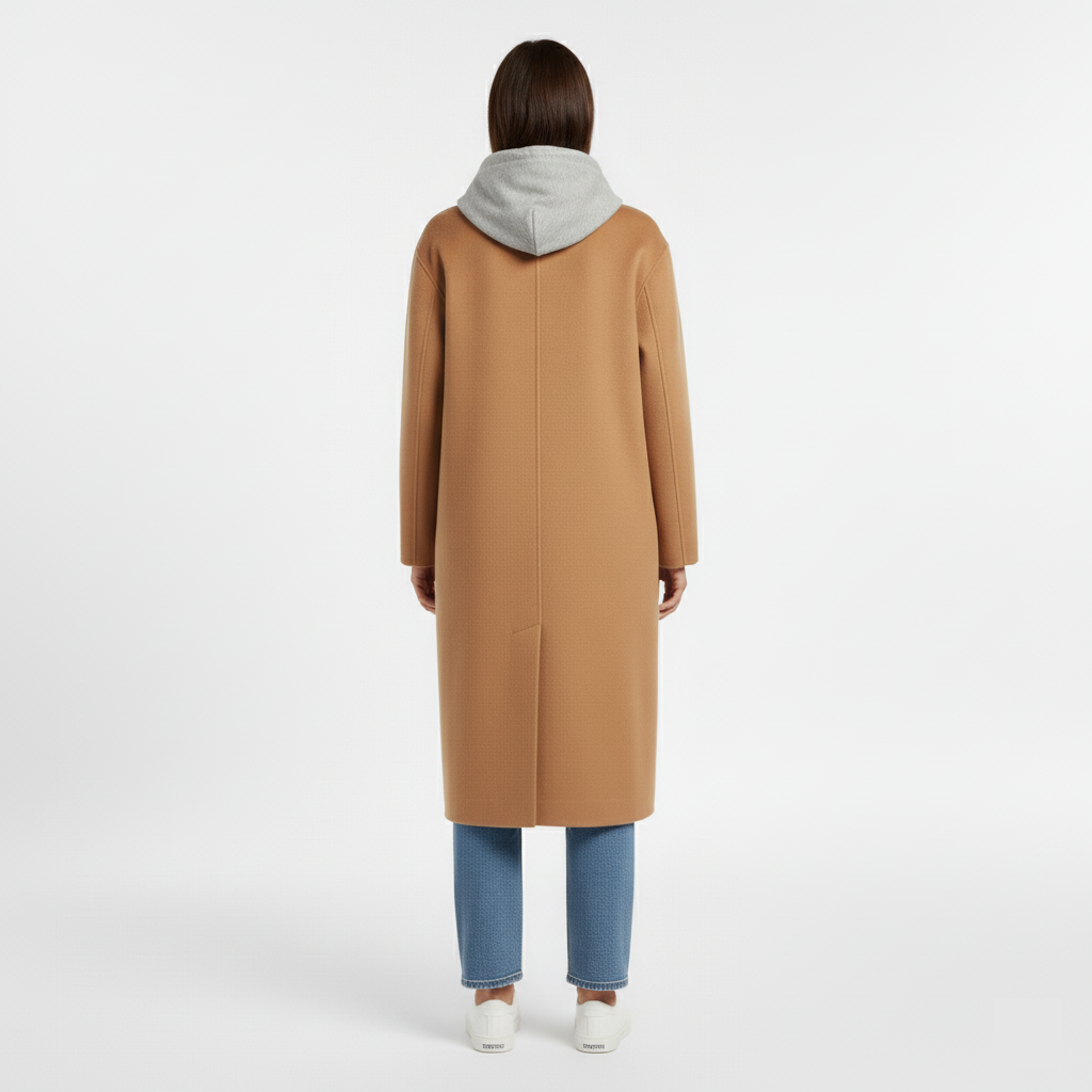 Women's Long Wool-Blend Lapel Coat