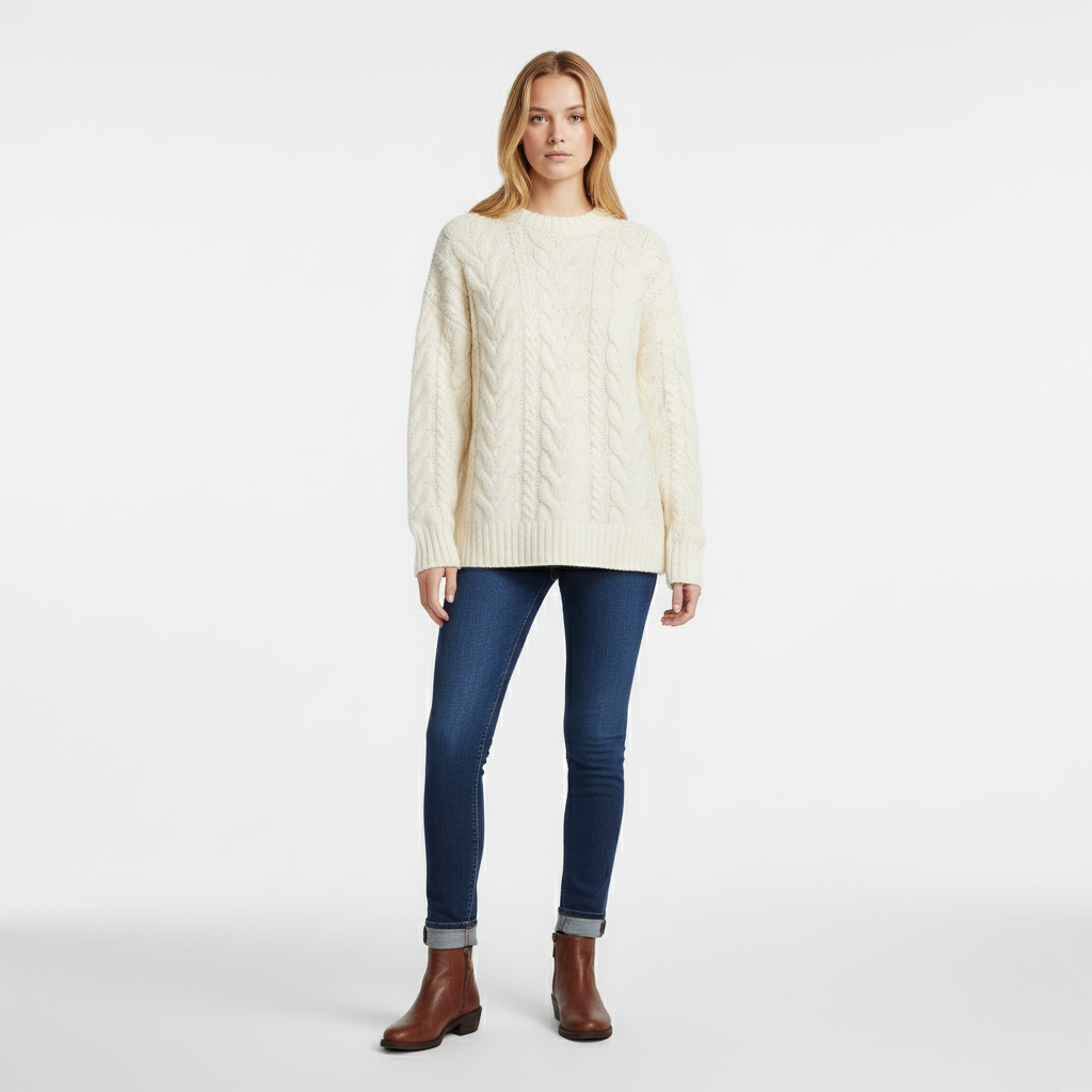 Women's Oversized Cable-Knit Sweater