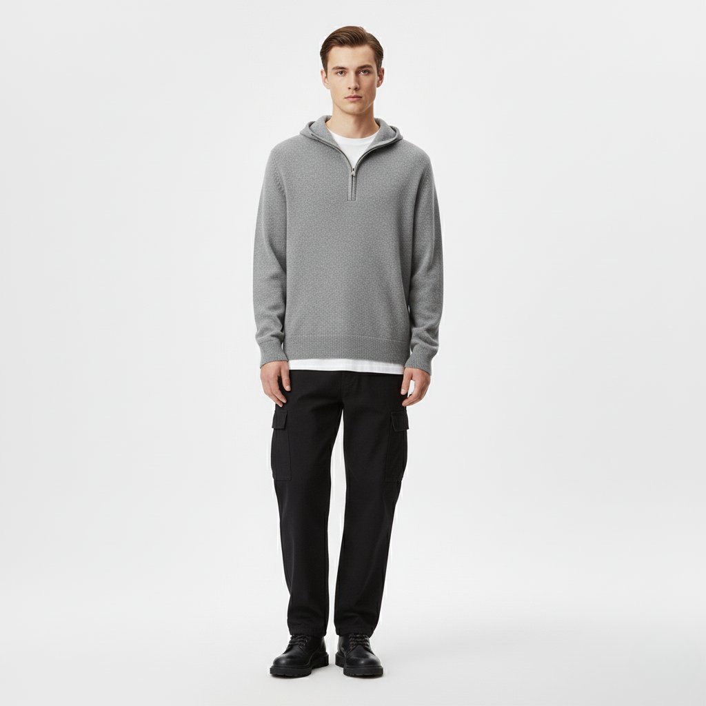 Men's Relaxed Half-Zip Hoodie