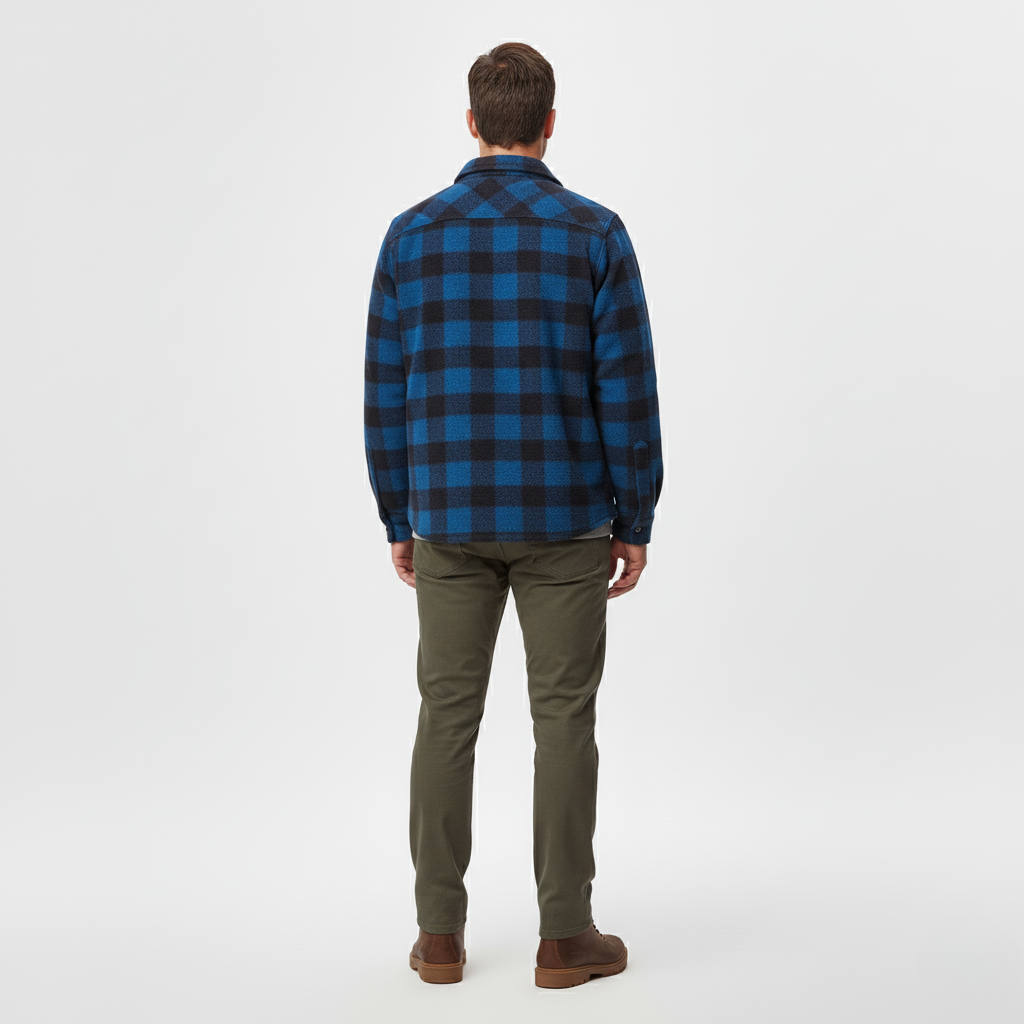 Men's Structured Checked Overshirt