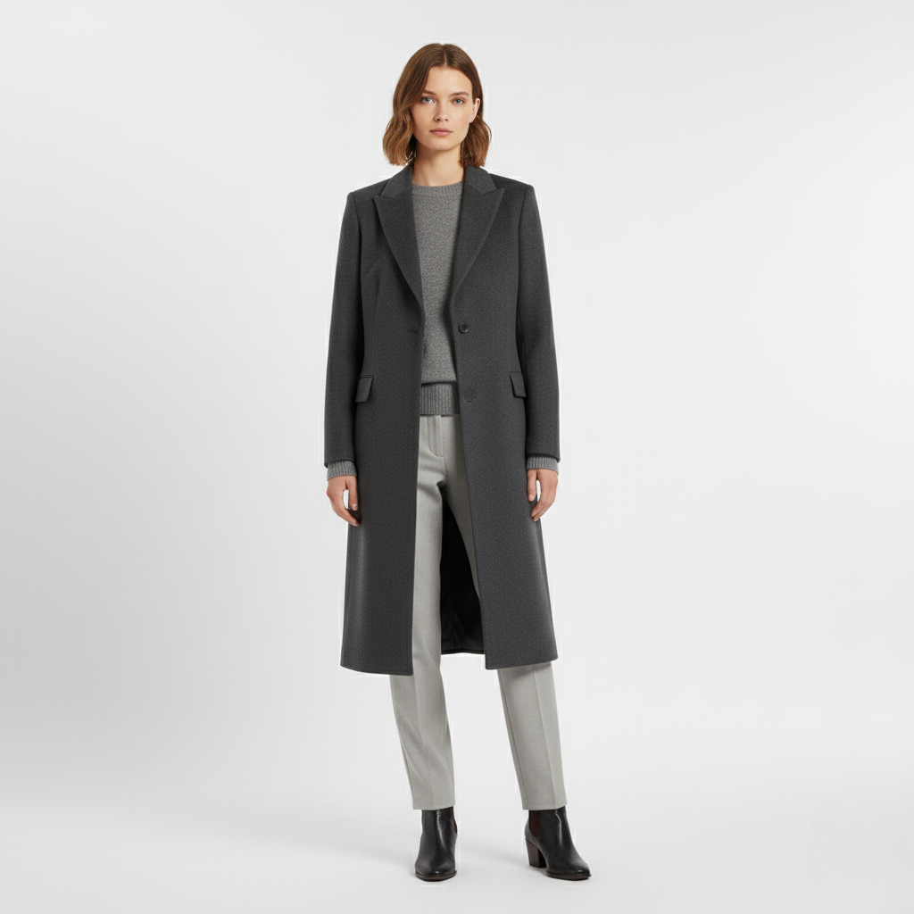 Women's Longline Wool-Blend Coat
