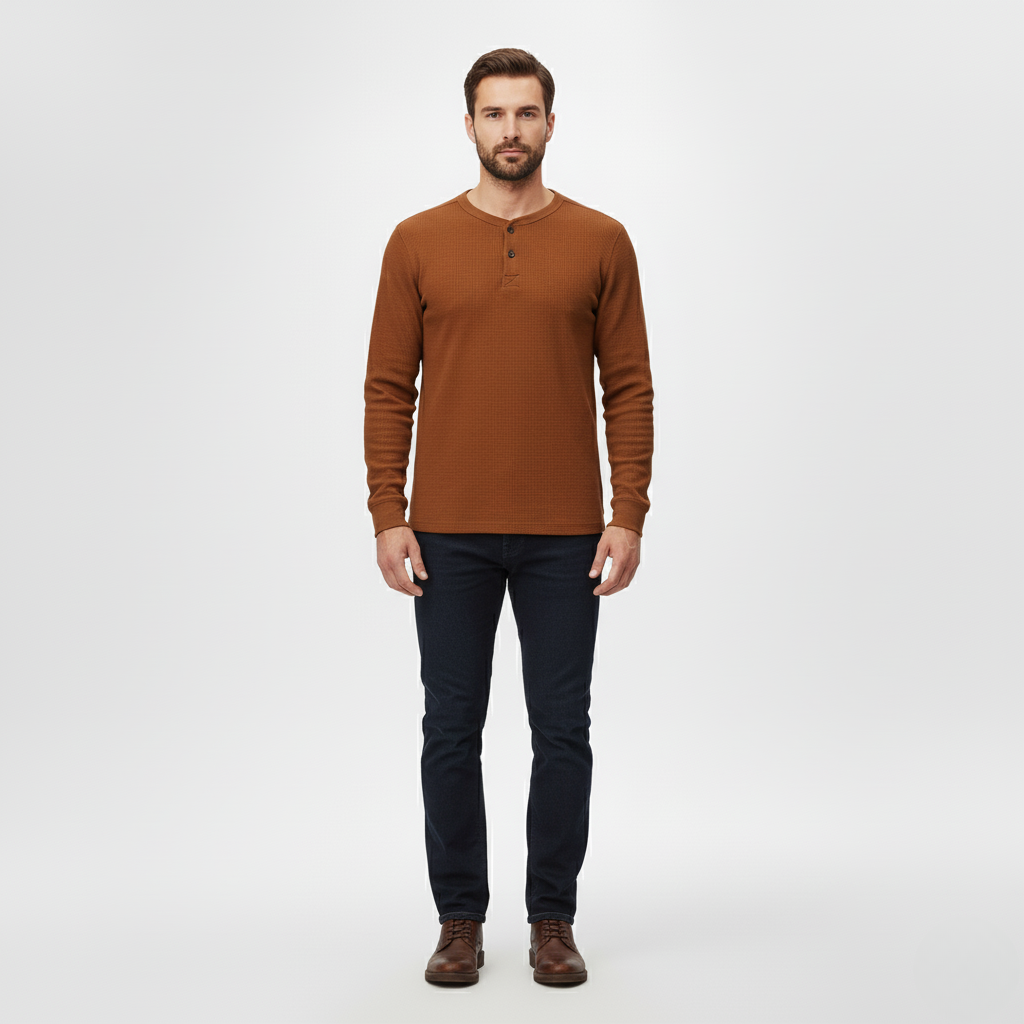 Men's Long-Sleeve Henley Shirt