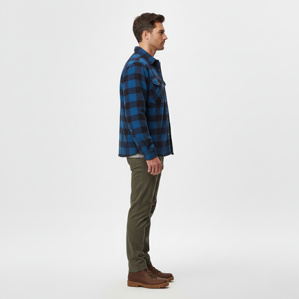 Men's Structured Checked Overshirt